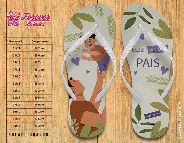 Chinelo Personalizado Dia dos Pais